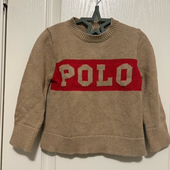 Other - Polo Tan and Red Knit Sweater